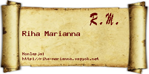 Riha Marianna névjegykártya